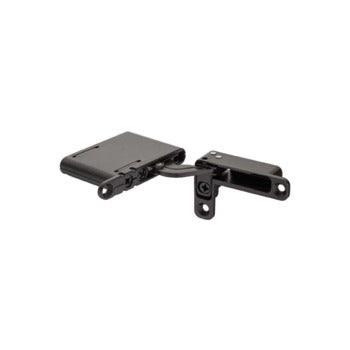 Black metal bracket on a white background