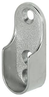 Hafele Ova Wardrobe Rail Support Screw-Mounting on Side Panel Zinc Nickel Plated Large
