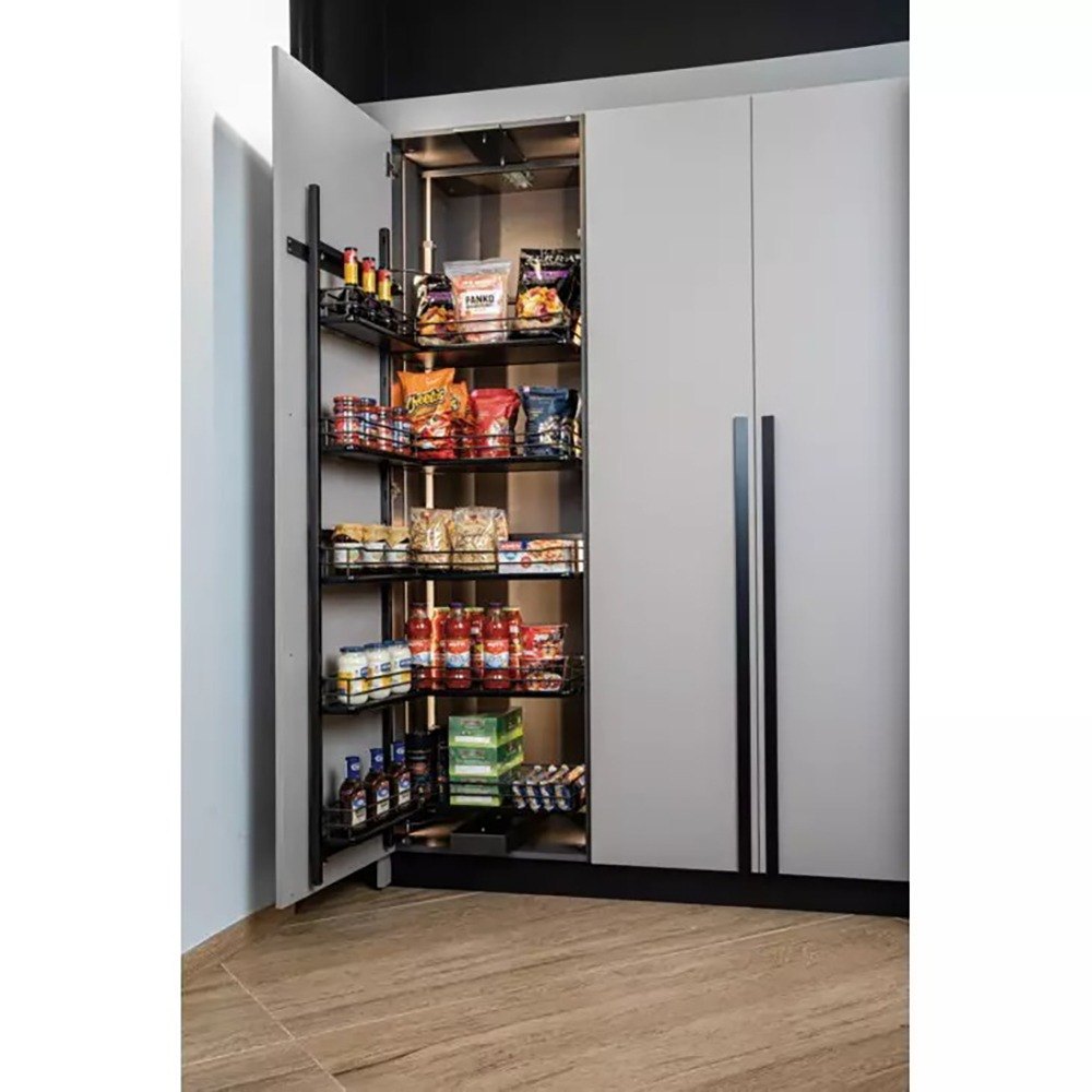 Hafele Pantry Unit 1900-2200mm 5 Solid Base Anthracite Basket