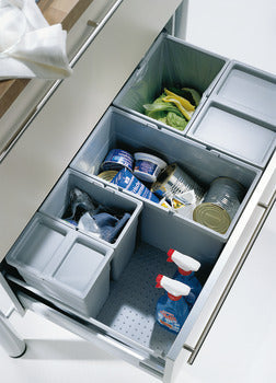 Hafele Set of Waste Bins with Non Slip Base Plate for Drawer Boxes
