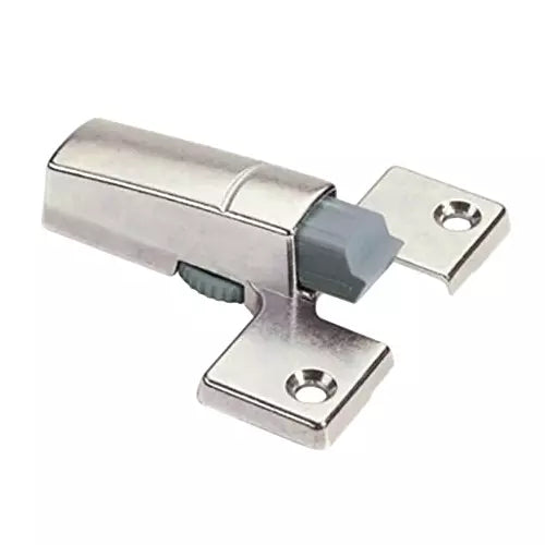 Metal door hinge on a white background