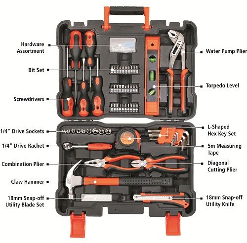 Black+Decker 154pc Hand Tool Kit - Tools Warehouse