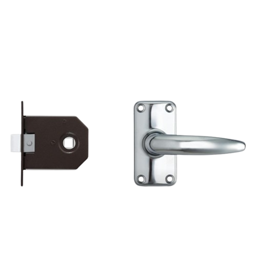 Lever Mortise Keyless Latch with Handle Satin Steel Model 9155