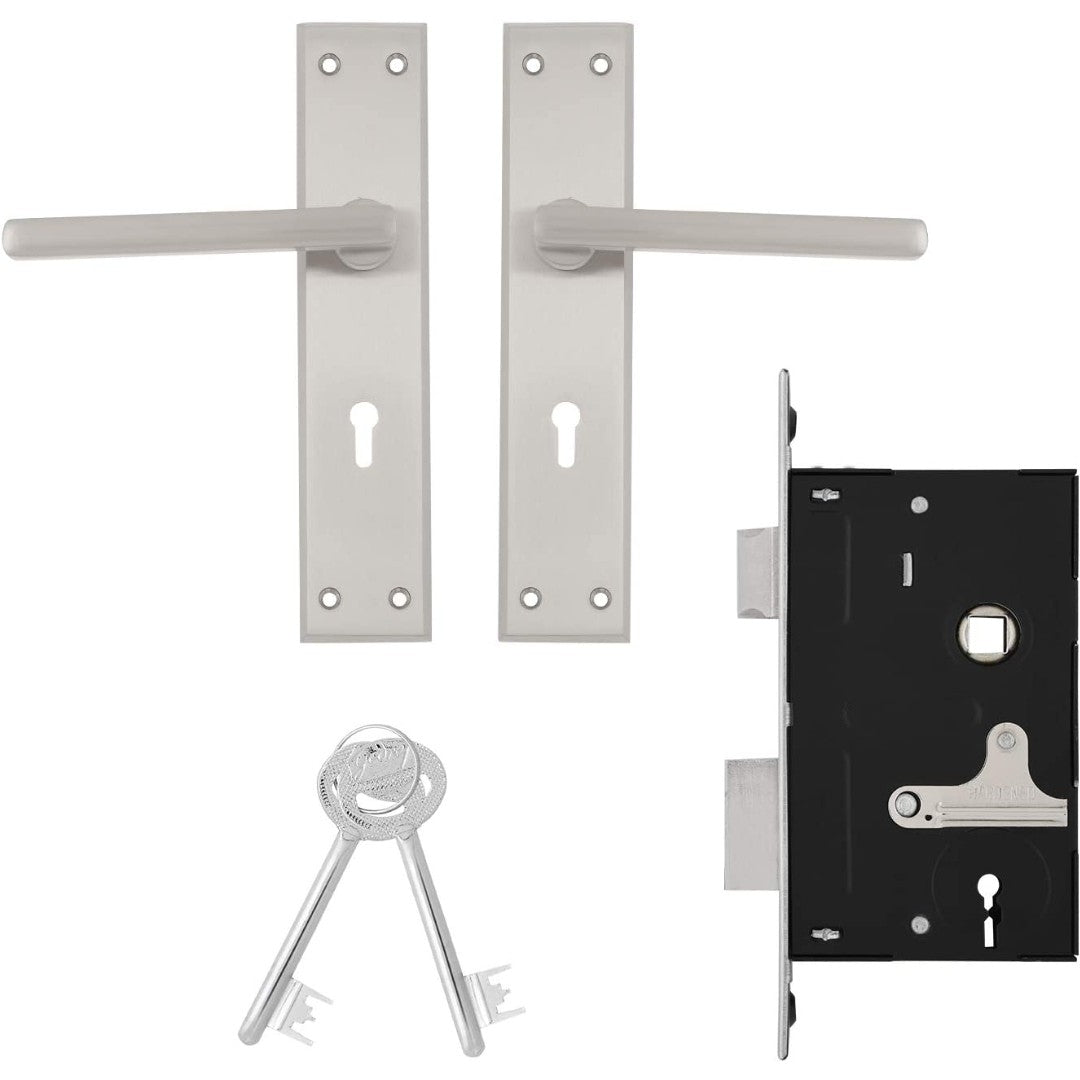 Matiz 6 Lever Mortise Lock Satin Steel Model 8083