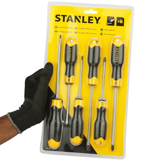 Stanley 6pc Cushion Grip Screwdriver Set - Tools Warehouse