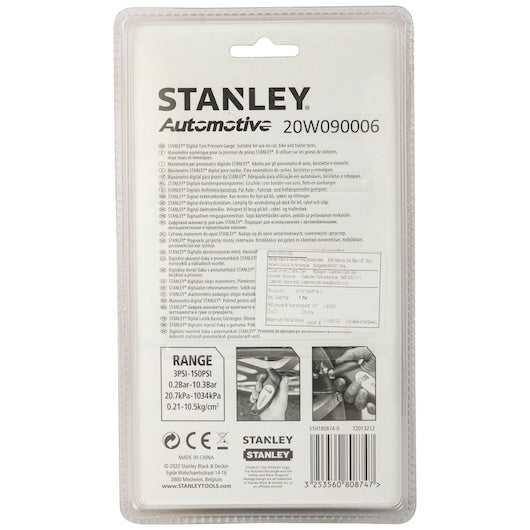 Stanley Digital Tyre Gauge with LED for Cars/Bikes