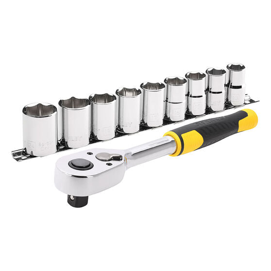 Stanley 11-Pc 1/2" Drive Pear Ratchet Set (Inch)