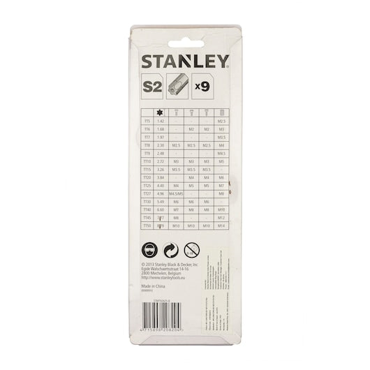 Stanley 9pc Long Torx Key Set T10‑T50 - Tools Warehouse