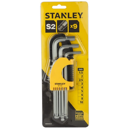 Stanley 9pc Long Spherical Head Hex Key - Tools Warehouse
