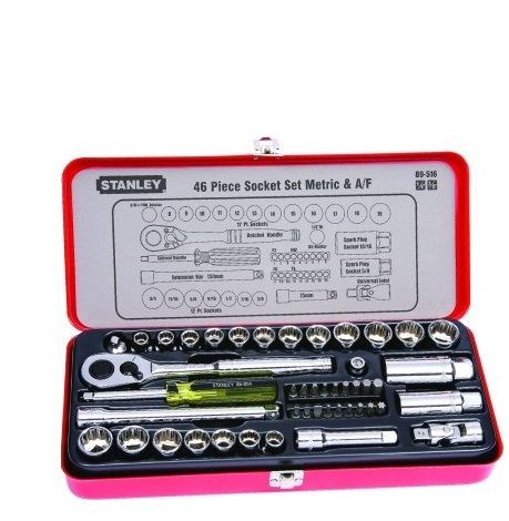 Stanley 46PC 3/8" Sq Dr Socket Set with Ratchet
