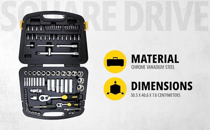 Stanley 86-Pc 1/4 & 1/2" Drive 6PT Metric Socket Set