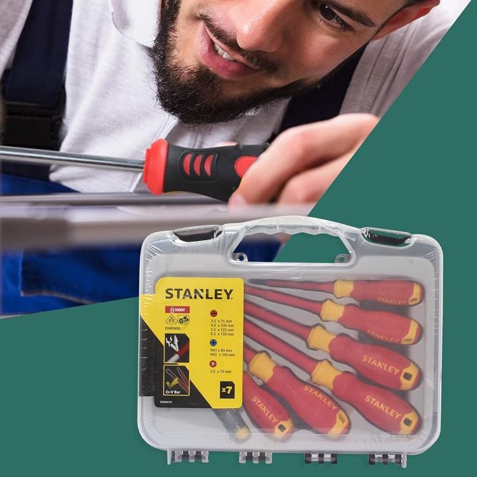 Stanley 7Pc VDE Screwdriver Set + Tester
