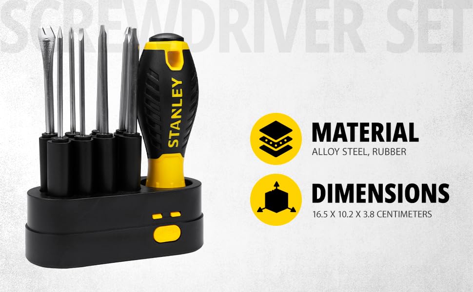 Stanley 9‑Way Professional Screwdriver Set - Tools Warehouse