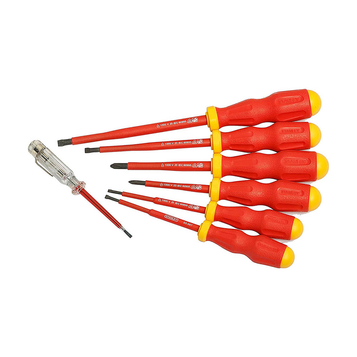 Stanley 7Pc VDE Screwdriver Set + Tester