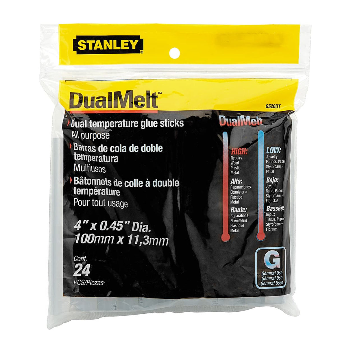 Stanley 11.3mm Dual Temp Glue Sticks 24Pc