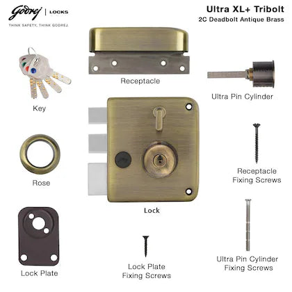 Tribolt Ultra XL+ Rim Lock | Godrej