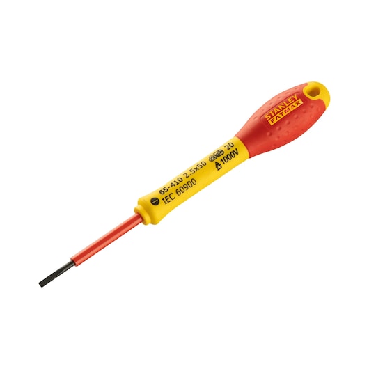 Stanley 50 mm (Blade Length) x 2.5 mm (Blade Dia) Insulated Flat Screwdriver