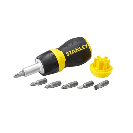 STANLEY MULTIBIT STUBBY RATCHETING SCREWDRIVER