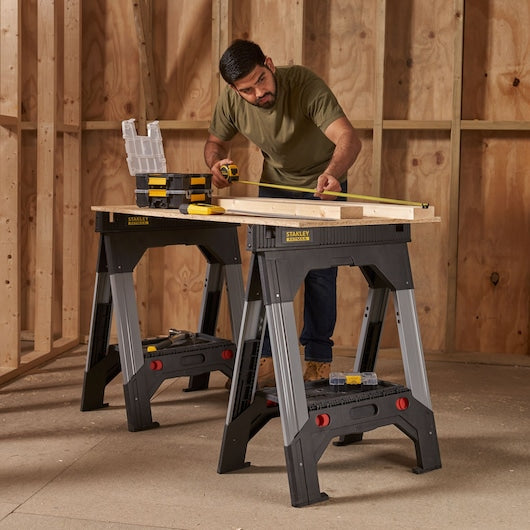 Stanley 685 x 100 x 830 mm FatMax Folding Adjustable Height Aluminium Sawhorse With 1135 Kg Load Capacity