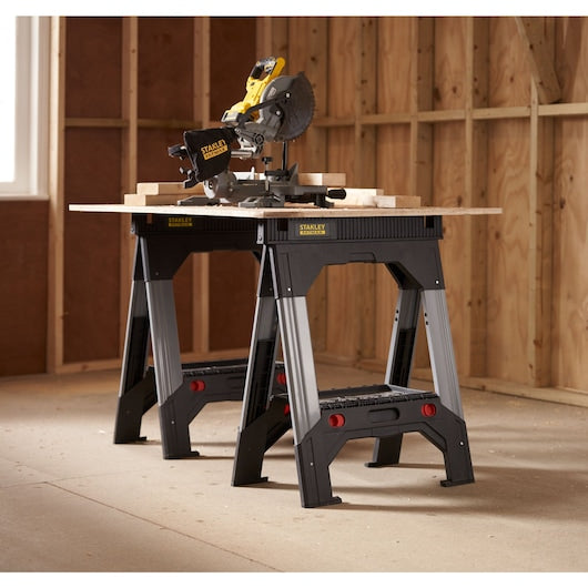 Stanley 685 x 100 x 830 mm FatMax Folding Adjustable Height Aluminium Sawhorse With 1135 Kg Load Capacity