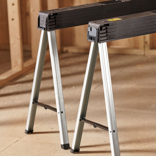 Stanley 1017 x 758 x 125 mm Foldable Legs Aluminium Sawhorse With 340 Kg Load Capacity