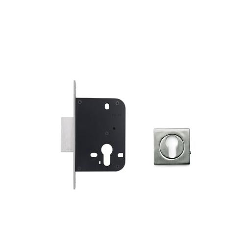 160 mm Euro Deadlock with Rose Rings - Satin Steel