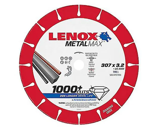 Lenox 304.8 mm (12 Inch) Dia, 3.2 mm Thickness Diamond Cut-Off Wheel, 1985497