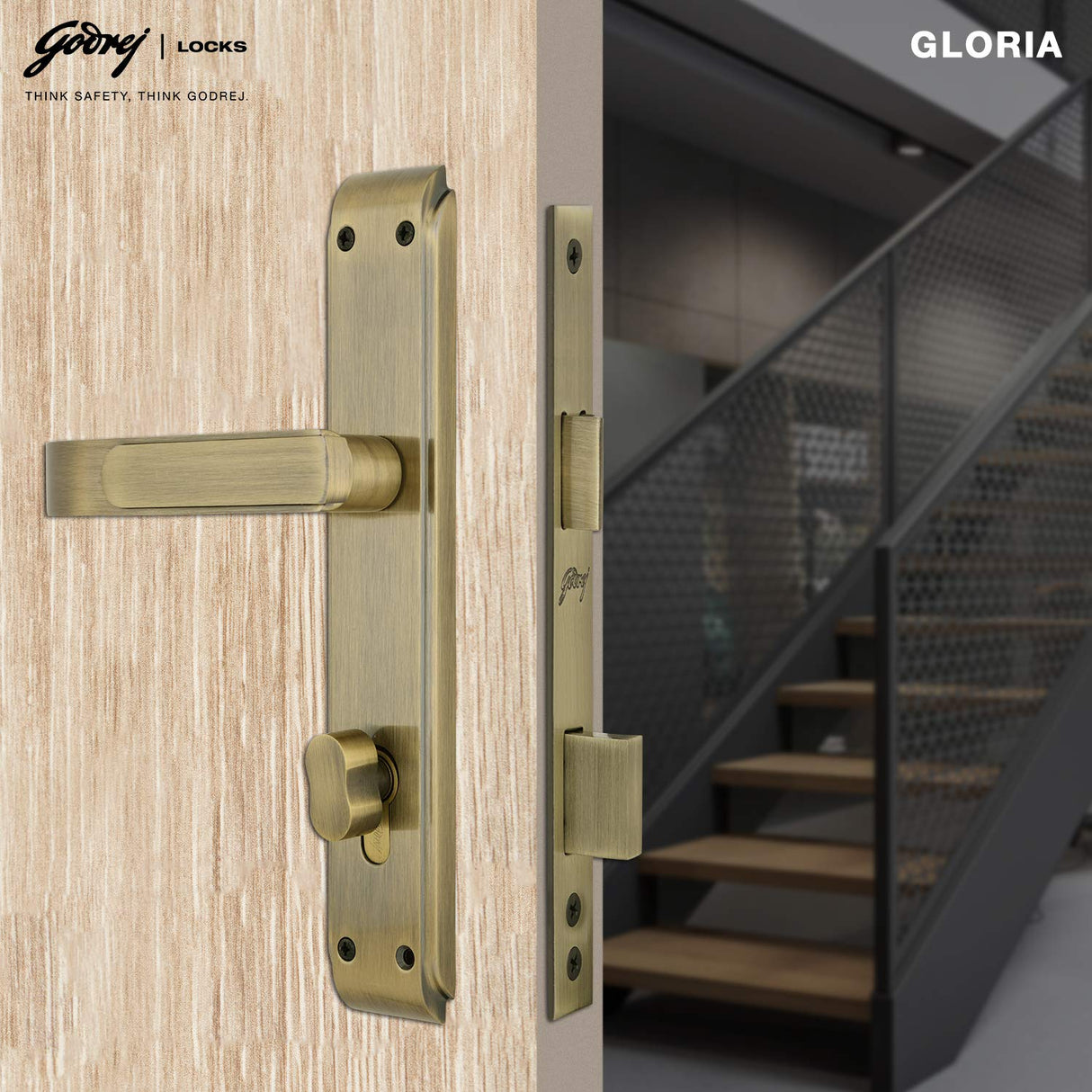 Gloria 6 Lever Mortise Lock Antique Brass Model 4898