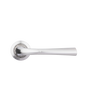 Chrome door handle on a white background