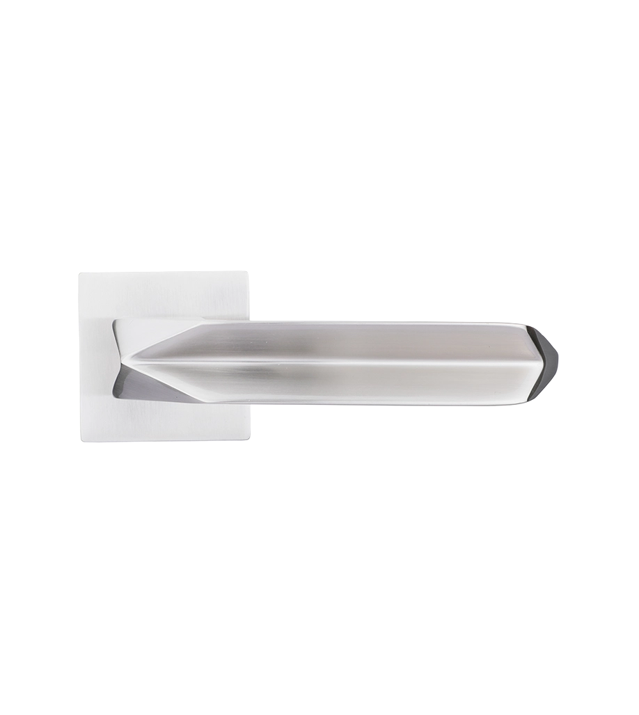 Modern door handle on a white background