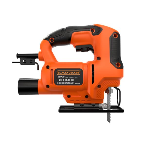 BLACK+DECKER BES603-IN 400W 240 V, 3000 RPM corded variable speed jigsaw to Cut High Density Materials, For Home, DIY & Professional Use