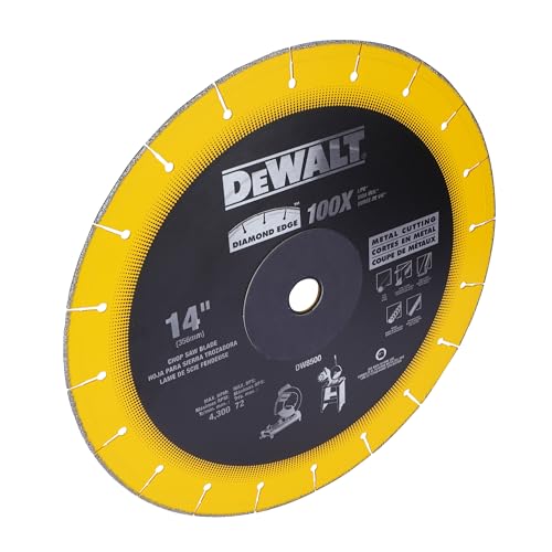 DEWALT DW8500 14-Inch (355mmx4.00mm) Diamond Edge Chopsaw Blade-100x Life v/s Standard Blades