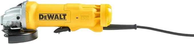 DeWalt DWE4233-QS grinder 125 mm, 1400 W, cable paddle switch, idle speed 11500 rpm, M14, vibration protection and side handle with multiple positions