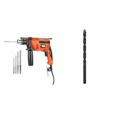 BLACK+DECKER KR554RE 550W 13mm Corded Variable Speed Reversible Hammer Drill Machine with Lock-On &