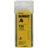 DEWALT DT7293-QZ 70mm Torx Bit T25 High Quality Screwdriving Bits (Pack of 5)