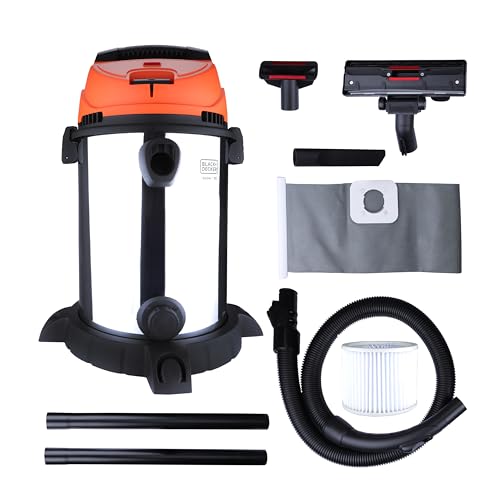 BLACK+DECKER WDBDS30 High Suction Wet & Dry Stainless Steel Vacuum Cleaner & Blower With HEPA Filter & Reusable Dustbag