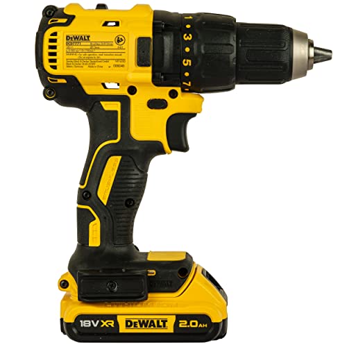 DEWALT DCD7771D2-IN 18V 13mm Cordless Compact Brushless Drill Machine Driver with 2x2.0Ah Li-ion batteries, Yellow