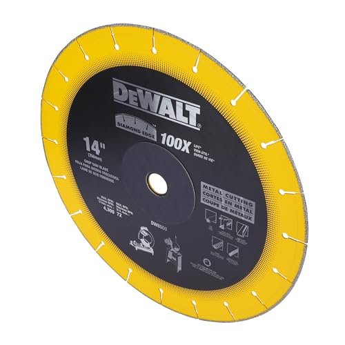 DEWALT DW8500 14-Inch (355mmx4.00mm) Diamond Edge Chopsaw Blade-100x Life v/s Standard Blades