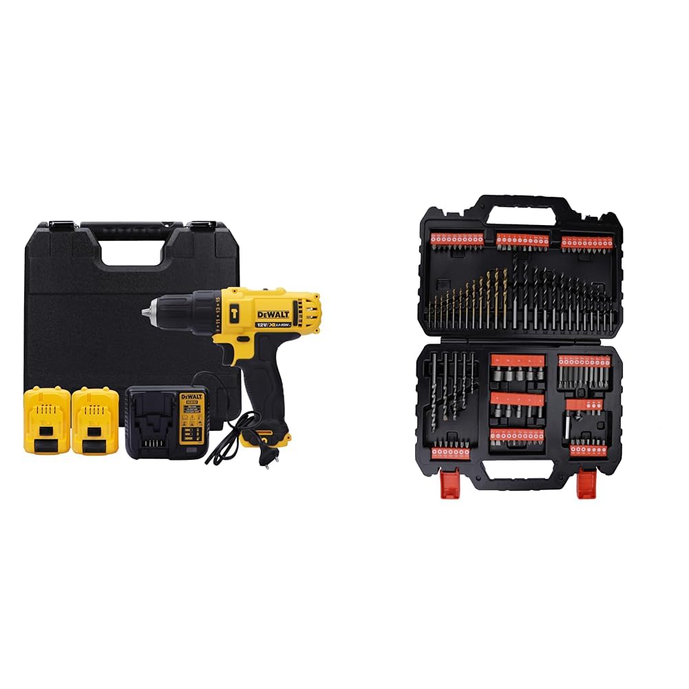 DEWALT DCD716D2 10.8V 10mm XR Lithium-Ion Cordless Hammer Drill Machine/Driver with 2x2.0 Ah Batteri