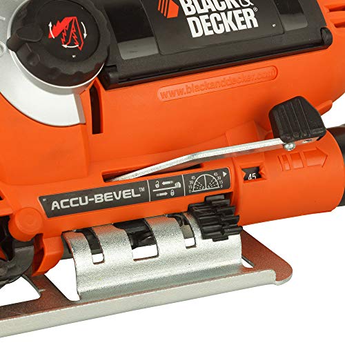 BLACK+DECKER KS900EKX 600W Corded Variable Speed Slightline Autoselect Pendulum Jigsaw with Kitbox