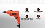 BLACK+DECKER KR5010 550W 10mm Single Speed Hammer Drill/Driver(orange)