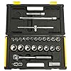 Stanley 25 Pcs 1/2 Inch Sq. Drive 12 PT Socket Set