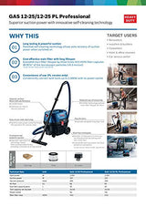 Bosch GAS 15 PS Heavy Duty Corded Electric Wet & Dry Vacuum Cleaner