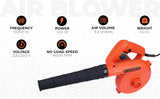 BLACK+DECKER BDB530-IN 530 W Corded Electric 2-in-1 Single Speed Air Blower & Vacuum Cleaner, 16000 RPM, 3.5 m3/min Air Volume, 3 Metre Cord Length, Ideal For DIY Activities At Home & Garden, Orange