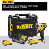 Dewalt DCF902D2-12V Li-ion Sub-Compact Series Cordless 3/8 Impact Fixed Square Wrench with Brushless Motor and 2x2Ah Batteries