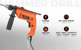 BLACK+DECKER HD555K50 550W 13mm Corded Variable Speed Reversible Impact Drill Machine Kit for Home & DIY Use