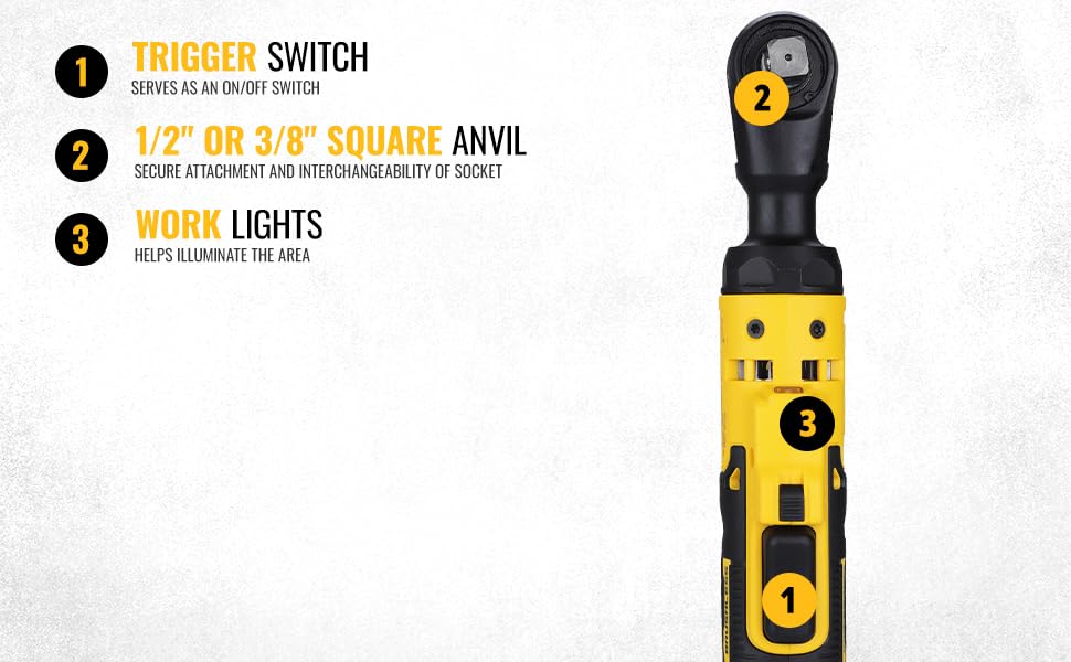 Dewalt DCF512N-XJ 18V XR Li-ion Cordless Brushless 1/2" Open Head Ratchet,95Nm Torque - Bare Tool (Made in Mexico)