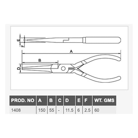 Taparia 1408 Long Needle Mini Plier Silver/Brown
