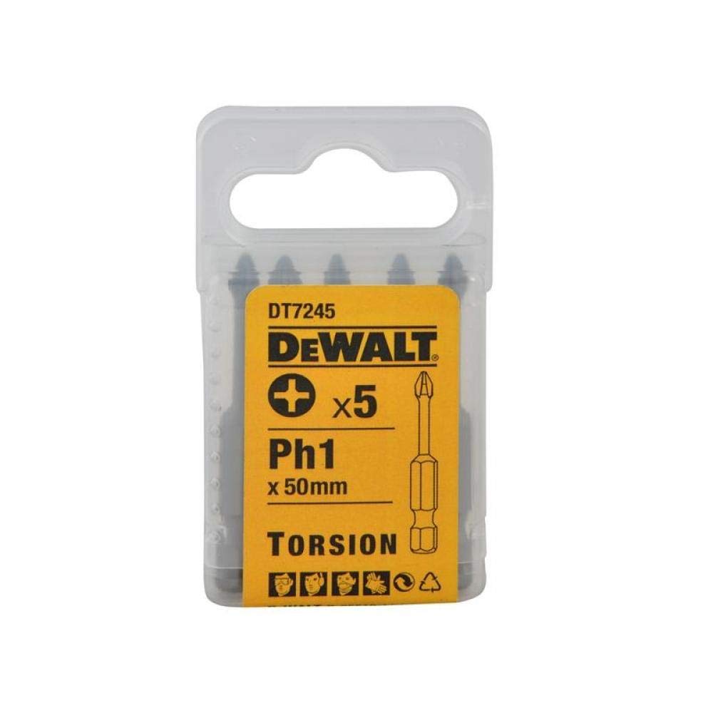 Dewalt DT7245QZ 50 mm PH 1 Torsion Bit (Pack of 5)