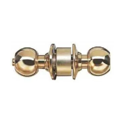 Gold door handle on a white background